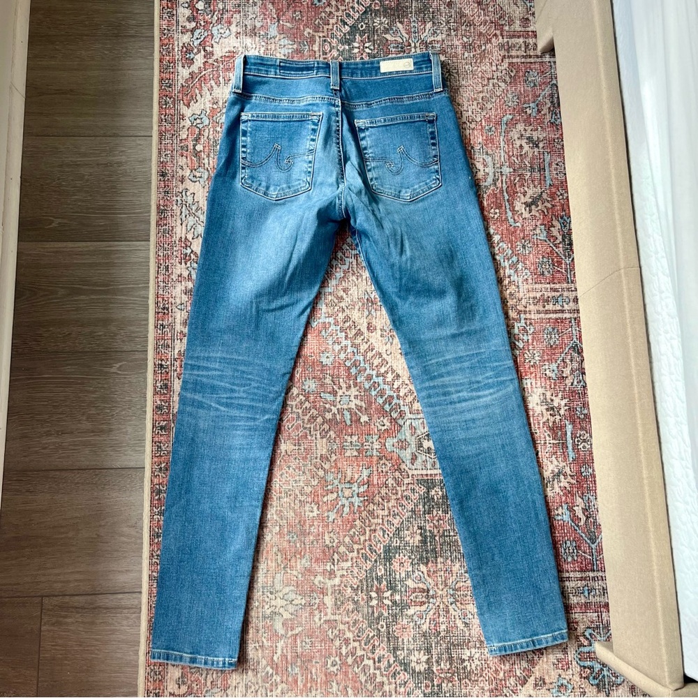 AG Adriano Goldschmied Farrah High Rise Ankle Cropped Light Blue Skinny Jeans - Picture 3 of 7